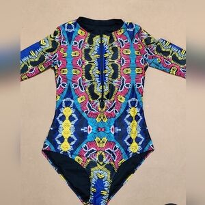 Aleumdr Modest Patterned Women's One Piece Swimsuit